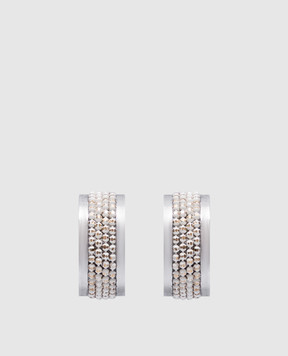 Peserico Silver earrings with a monil chain S35458C0CC484