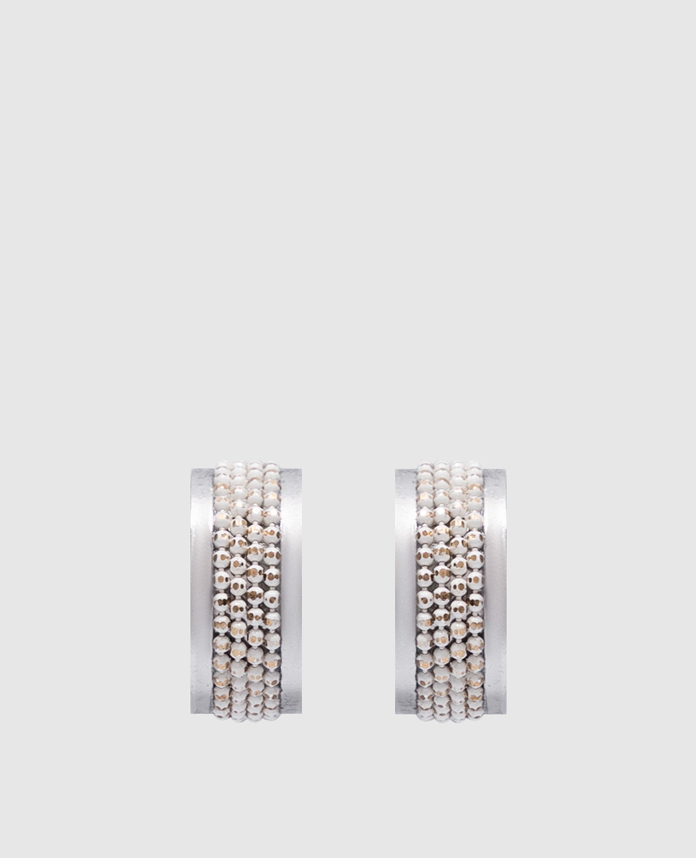 

Silver earrings with a monil chain Peserico