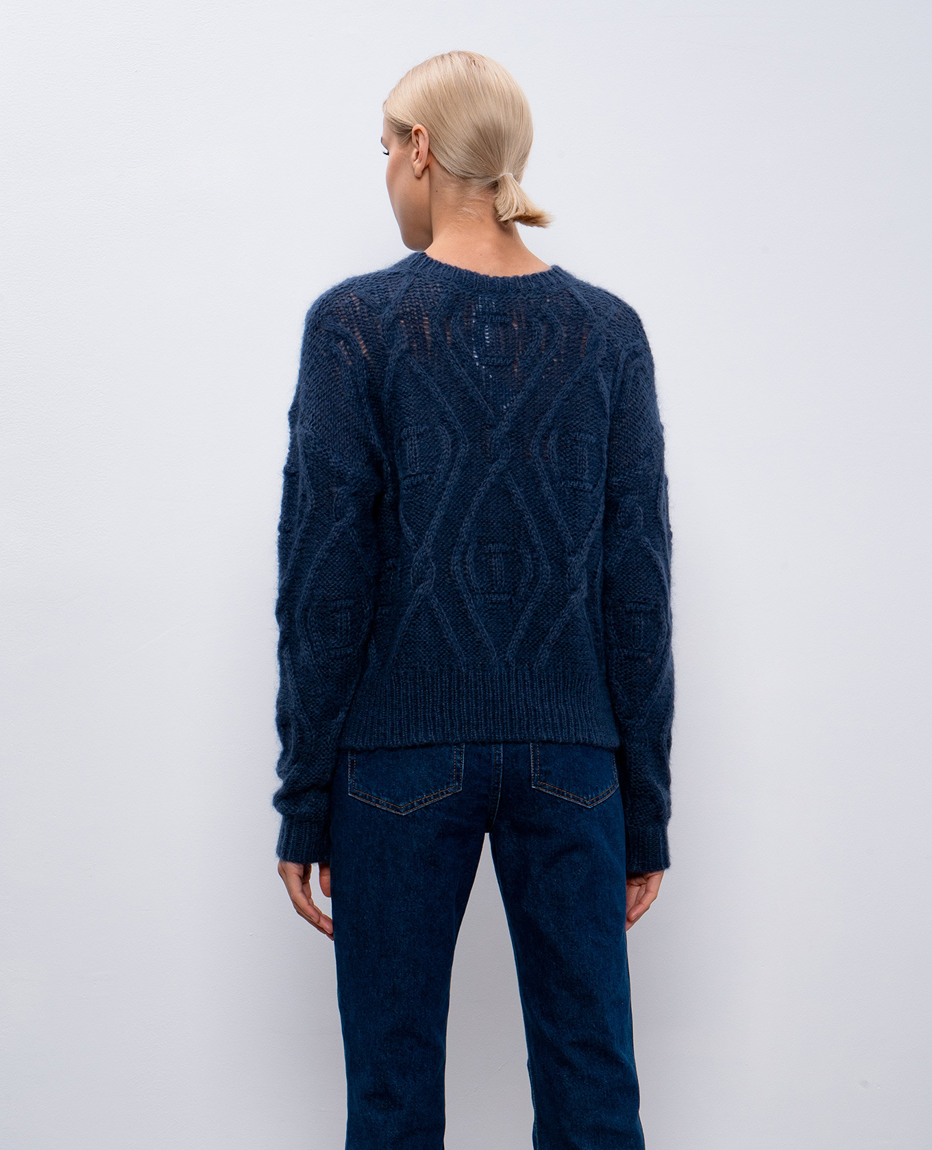 

Blue sweater with wool in a textured pattern Twinset