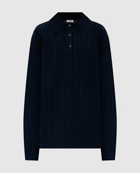 Miu Miu Blue cashmere sweater with a textured pattern L977sh