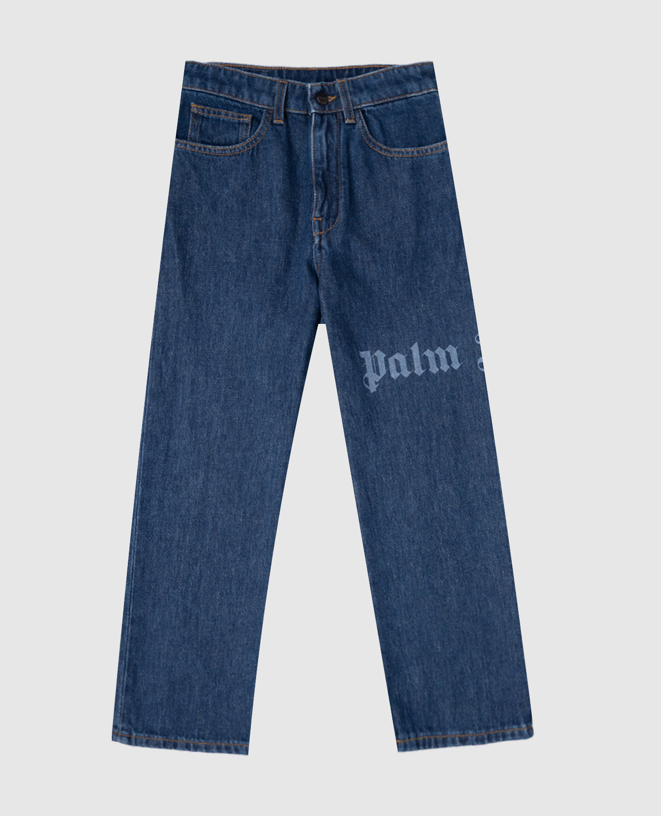 Children&#39;s blue jeans with logo print Palm Angels