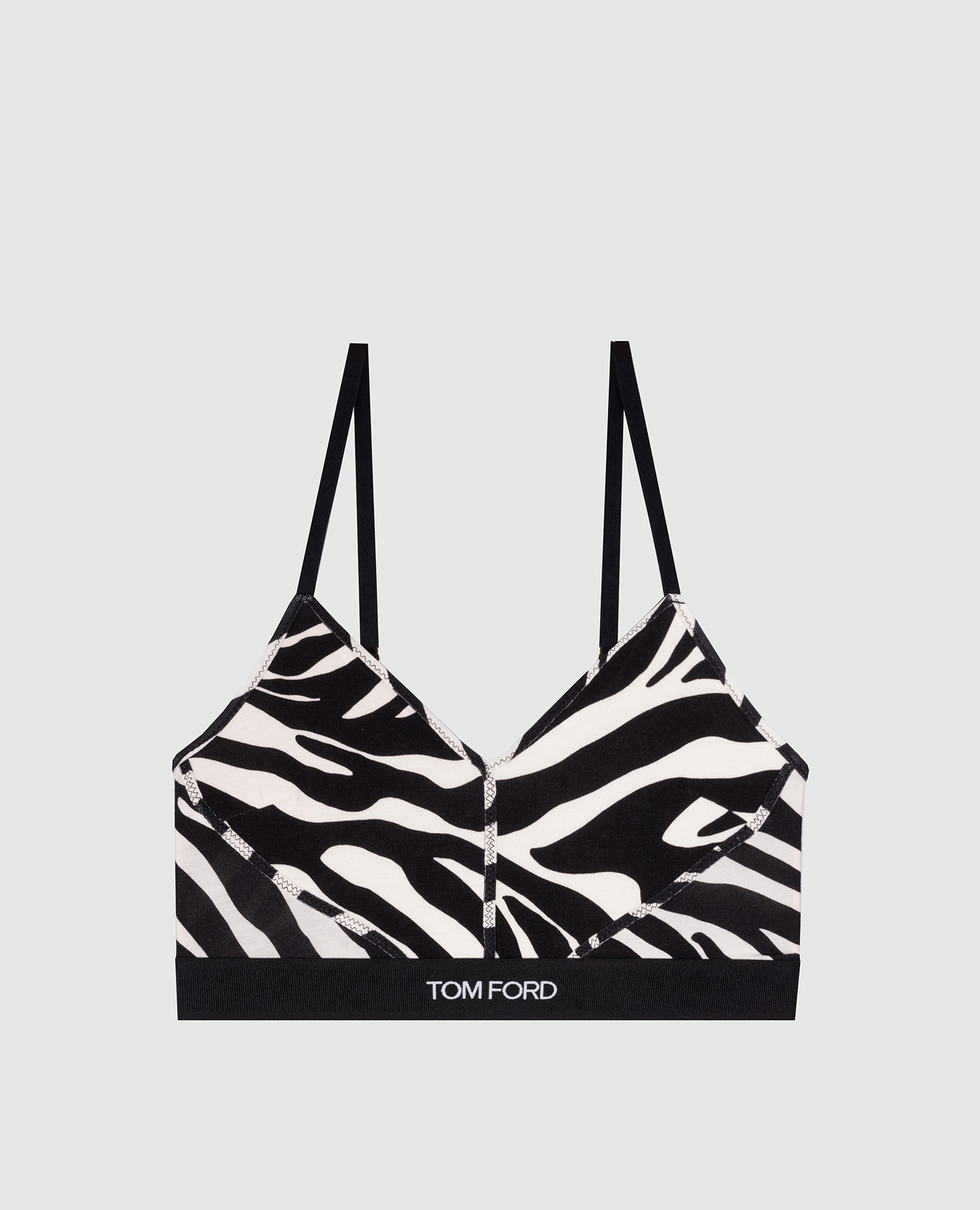 

Black top in animalistic print with logo Tom Ford