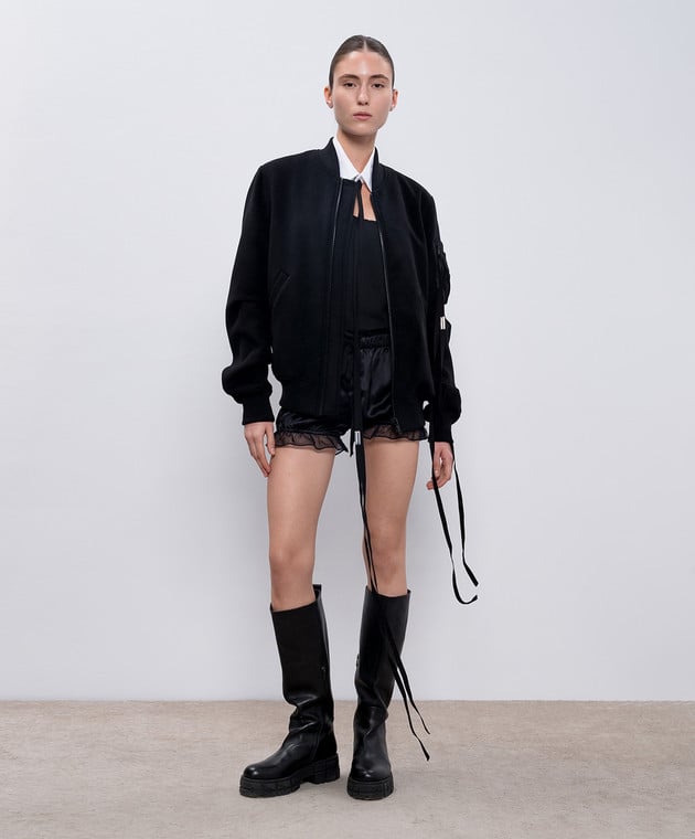 Ann Demeulemeester - Black Lo Micro Ruched Silk Shorts