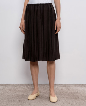 BOBOUTIC Brown linen and silk skirt 4814