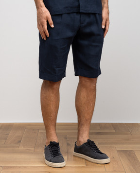 Cashmere&Whiskey Blue linen shorts 0255500195