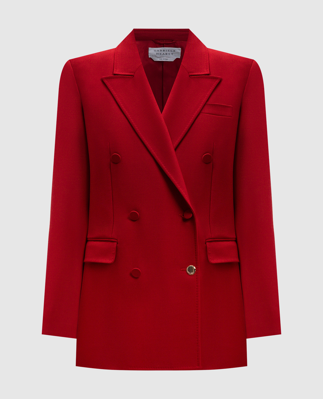 Gavin red double-breasted wool jacket gabriela hearst