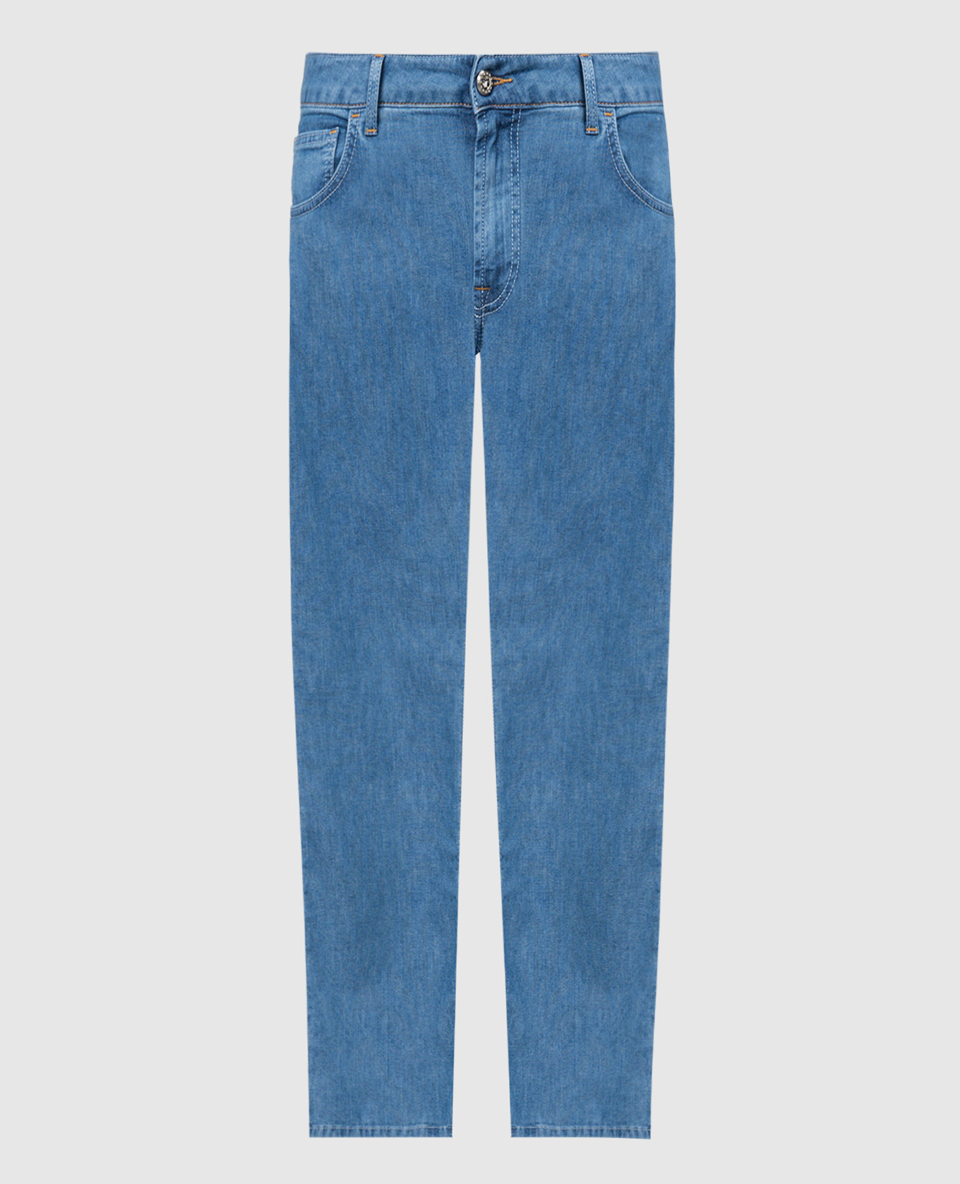 

Blue jeans with metallic logo Stefano Ricci, Light blue