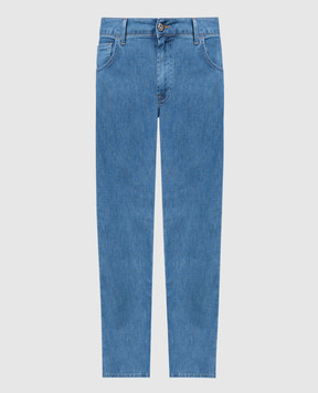 Stefano Ricci Blue jeans with metallic logo MST42S3250T0129
