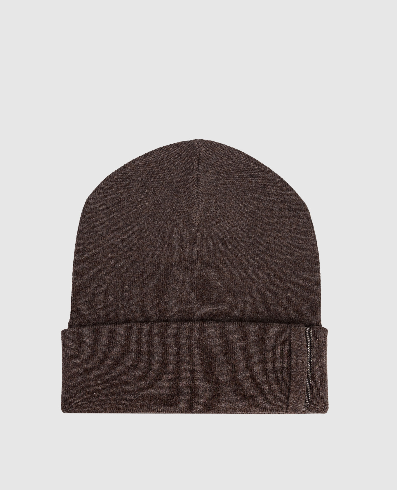 Brown cashmere hat with lapel Brunello Cucinelli