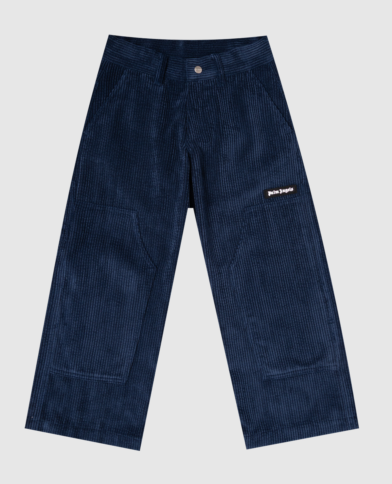

Children's blue corduroy pants with logo Palm Angels