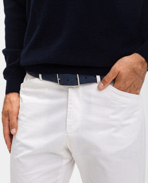 MooRER Blue HOWARD nubuck belt HOWARDPN1