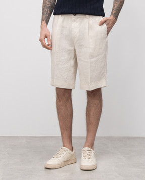Peserico Beige linen shorts R54191T002622