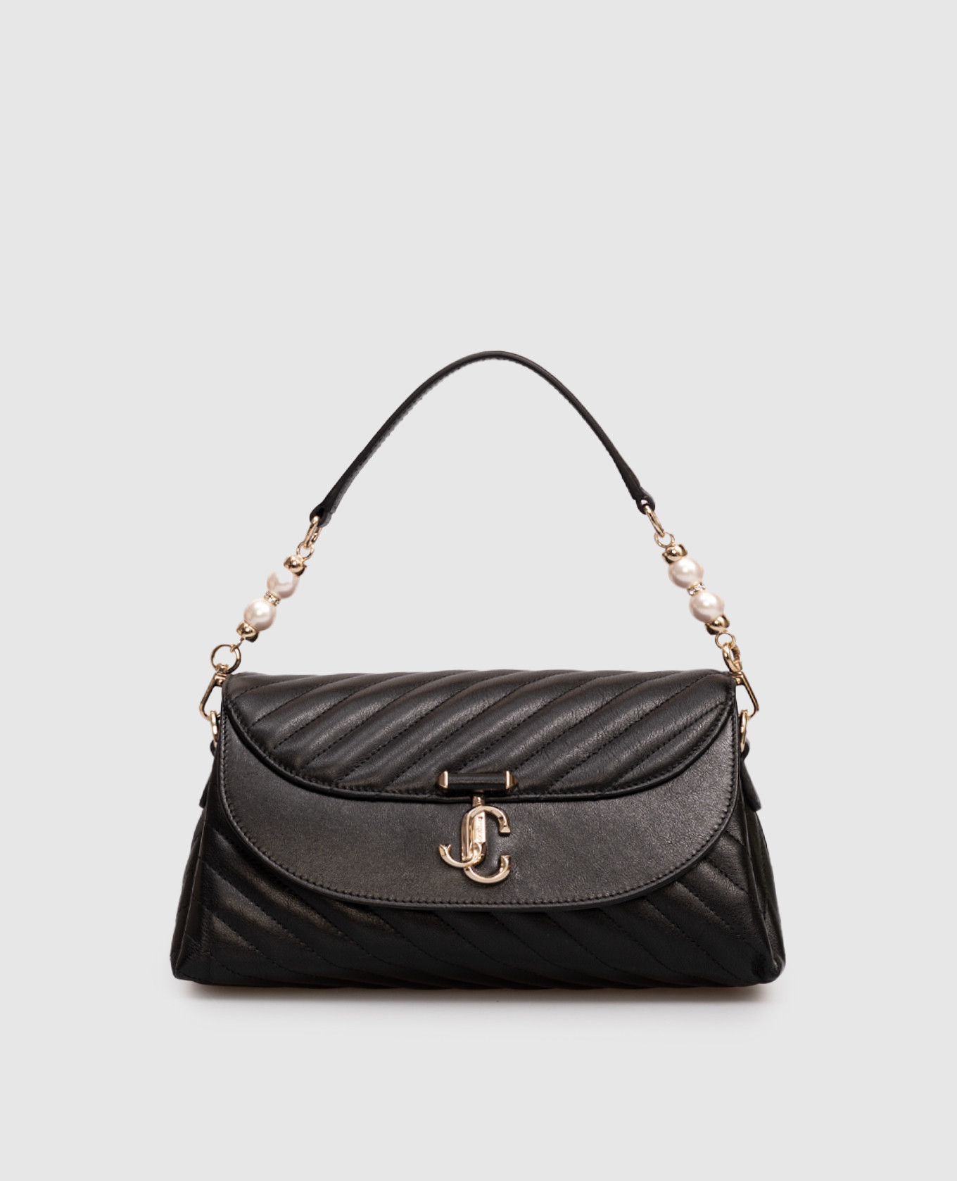 

Black leather quilted bag with pearls Jimmy Choo