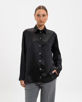 The Row Black Sisilia silk blouse 5652W4074