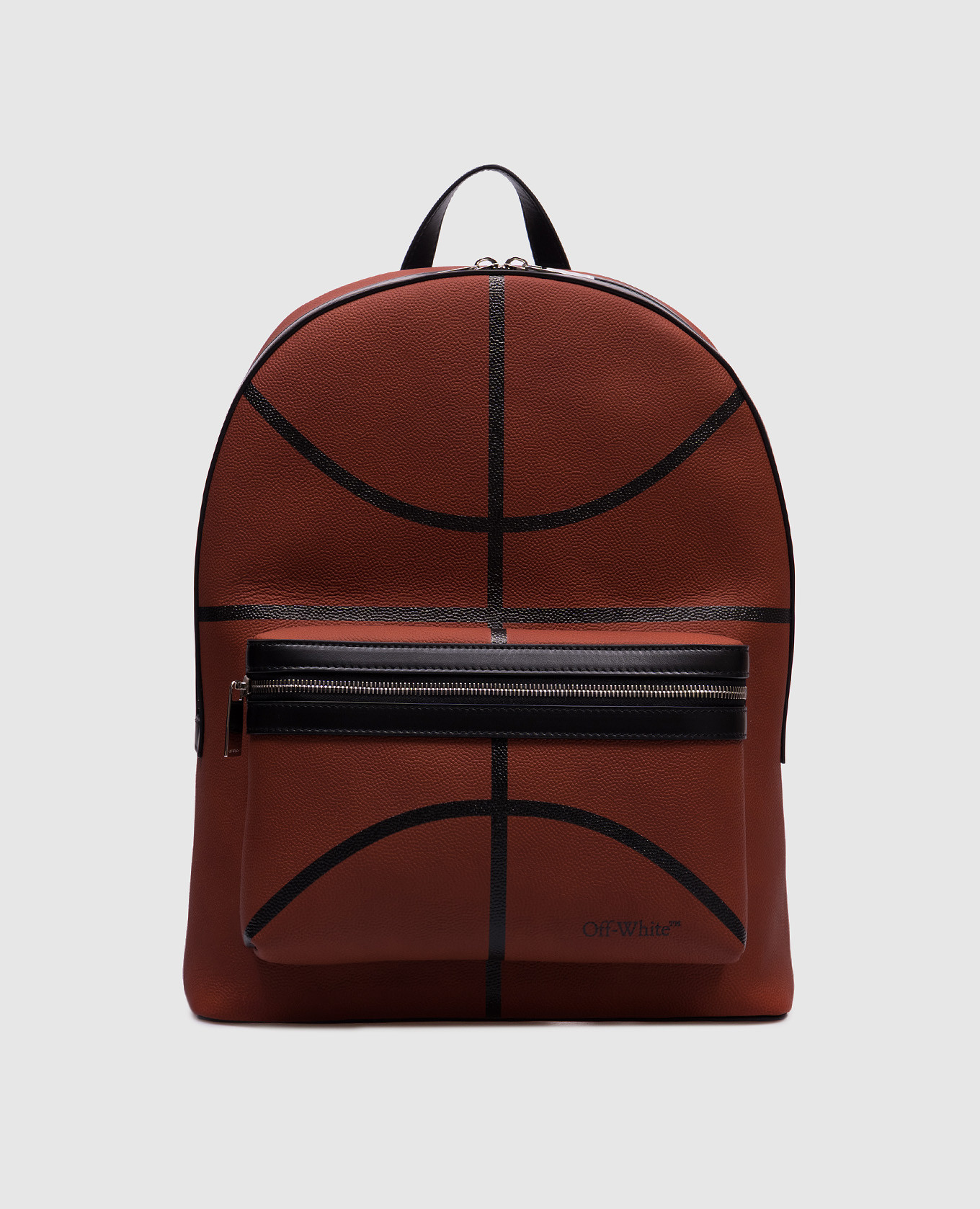 

Brown leather backpack in the style of a basketball Off-White