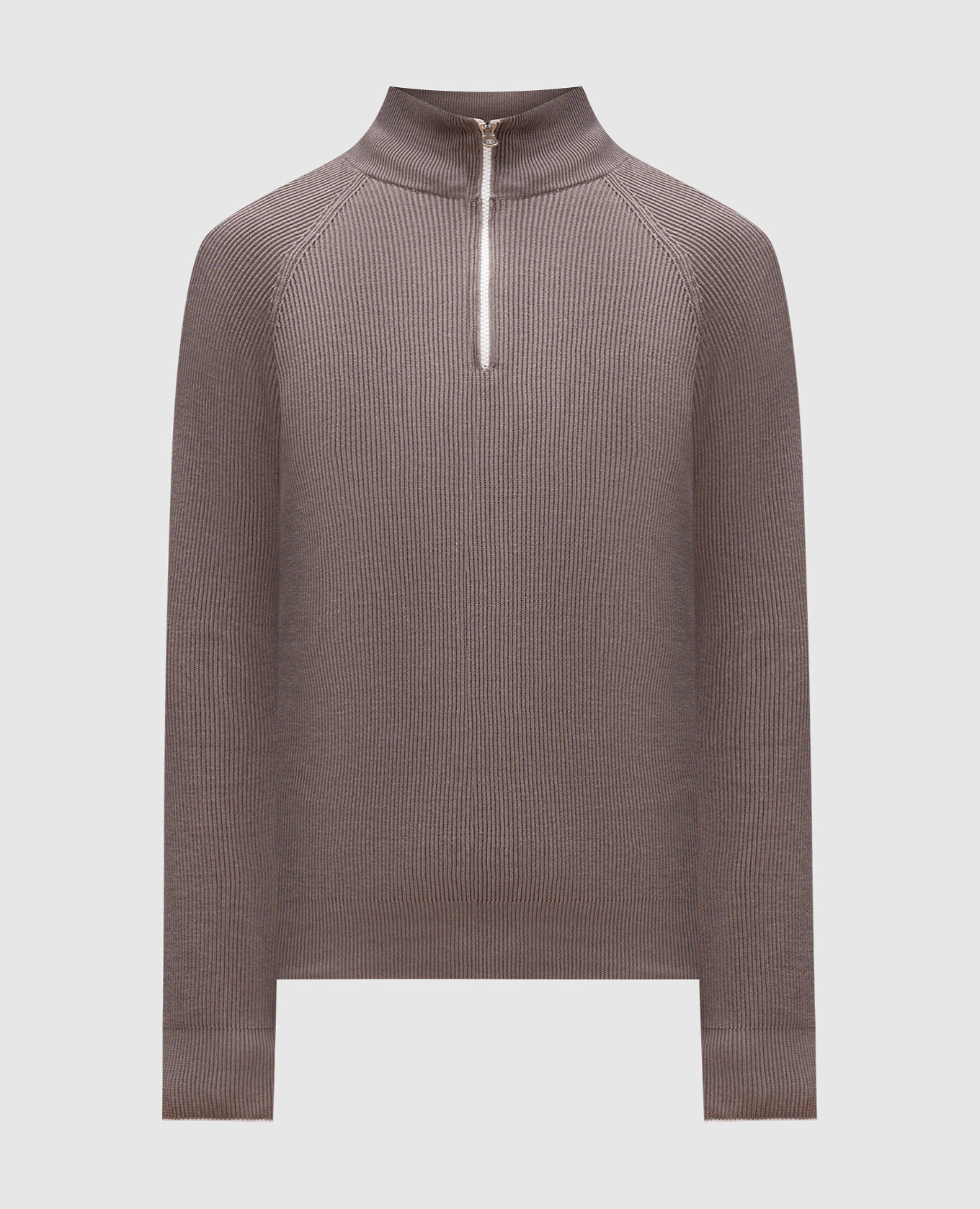 

Brown jumper with zipper Brunello Cucinelli