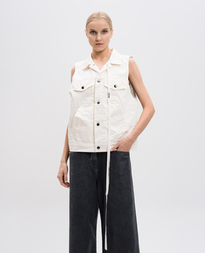 Ann Demeulemeester Juliette white denim vest B0010181FA559