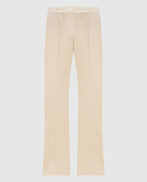 Etro Beige patterned wool flared pants WREA003399TJ248