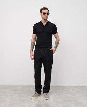 Tom Ford Black polo with silk KPS025YMS111S25