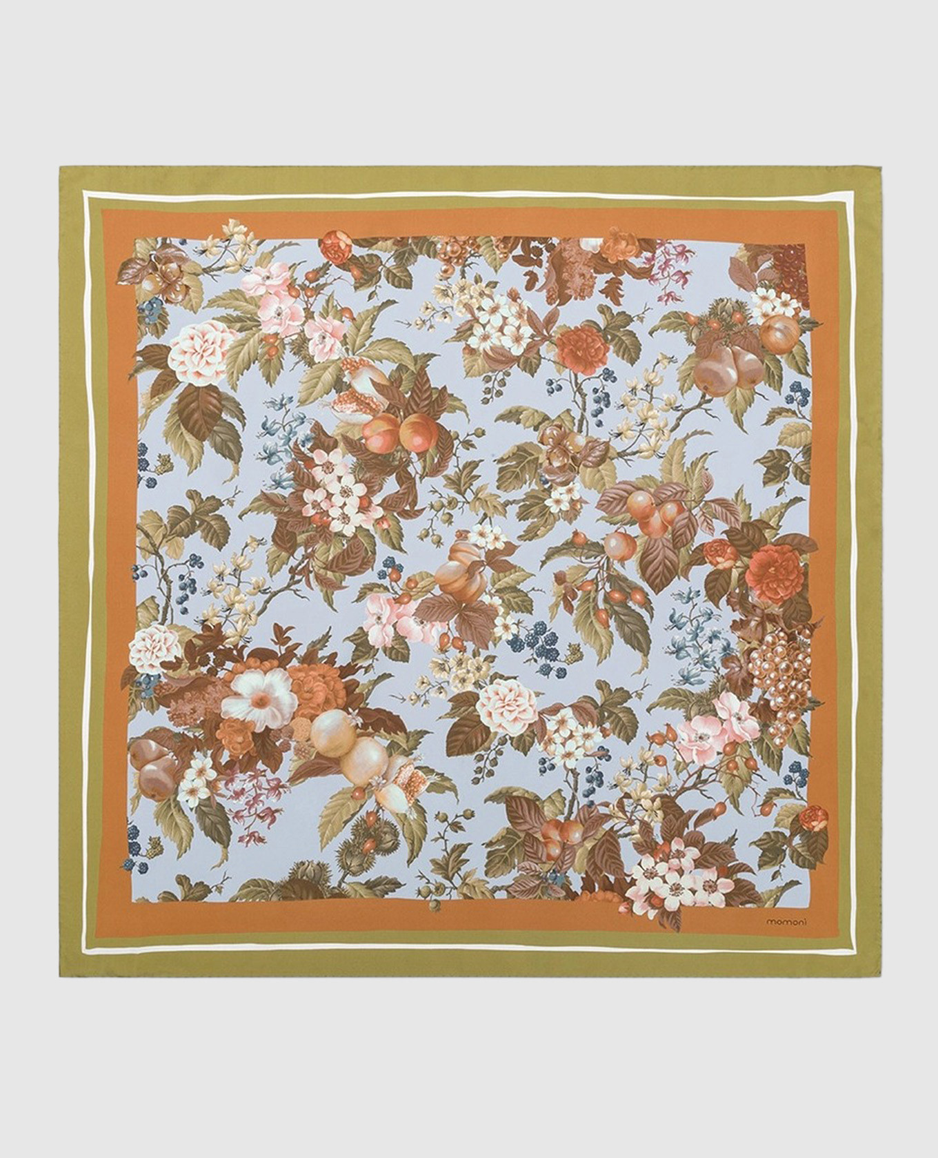Nipponia printed silk scarf Momoni