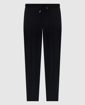 Bertolo Cashmere Black wool and cashmere trousers 000290001391