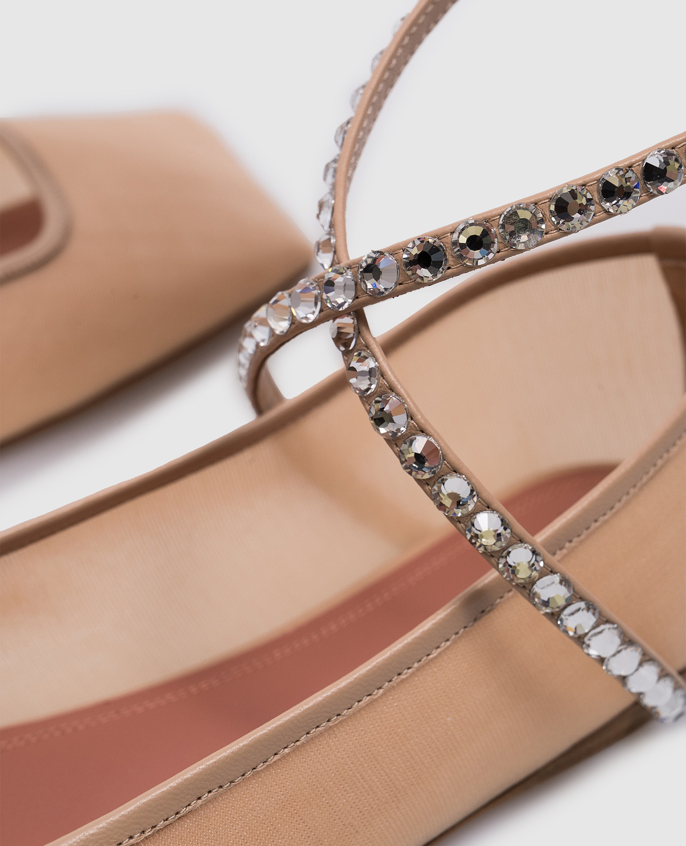 

Beige ballet flats ANE MESH CRYSTAL with crystals Amina Muaddi