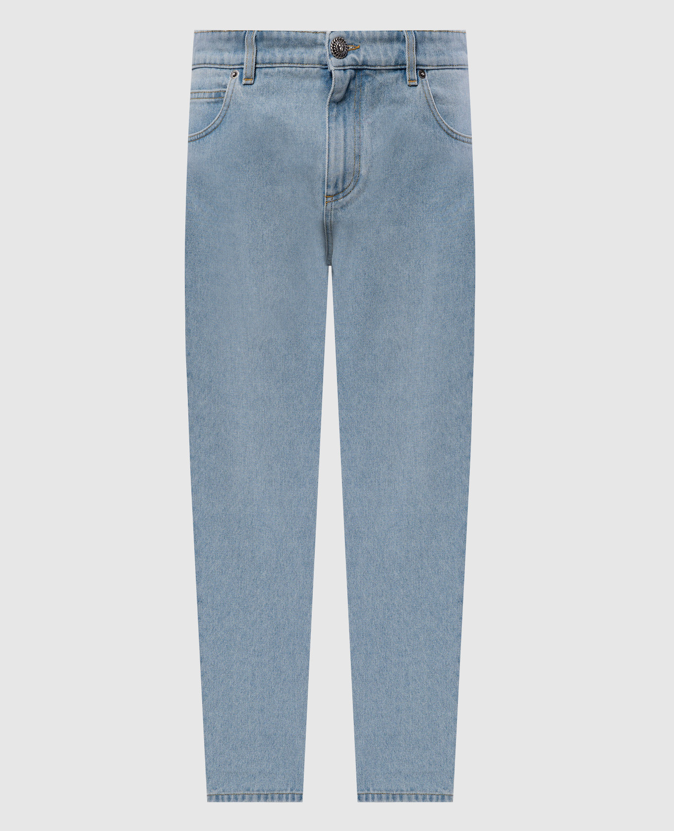 

Blue jeans with logo patch Balmain, Light blue