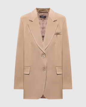 Peserico Beige jacket with monil chain E01100U04270