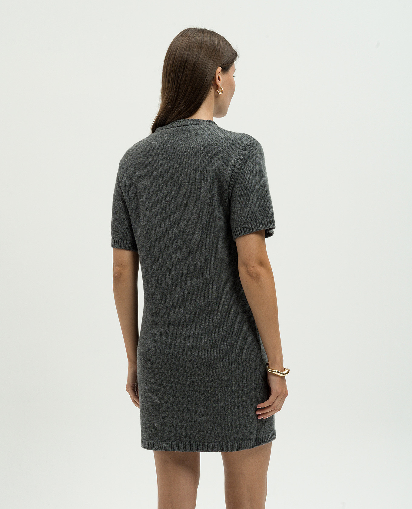 Gray wool mini dress with VLogo Signature logo Valentino 4