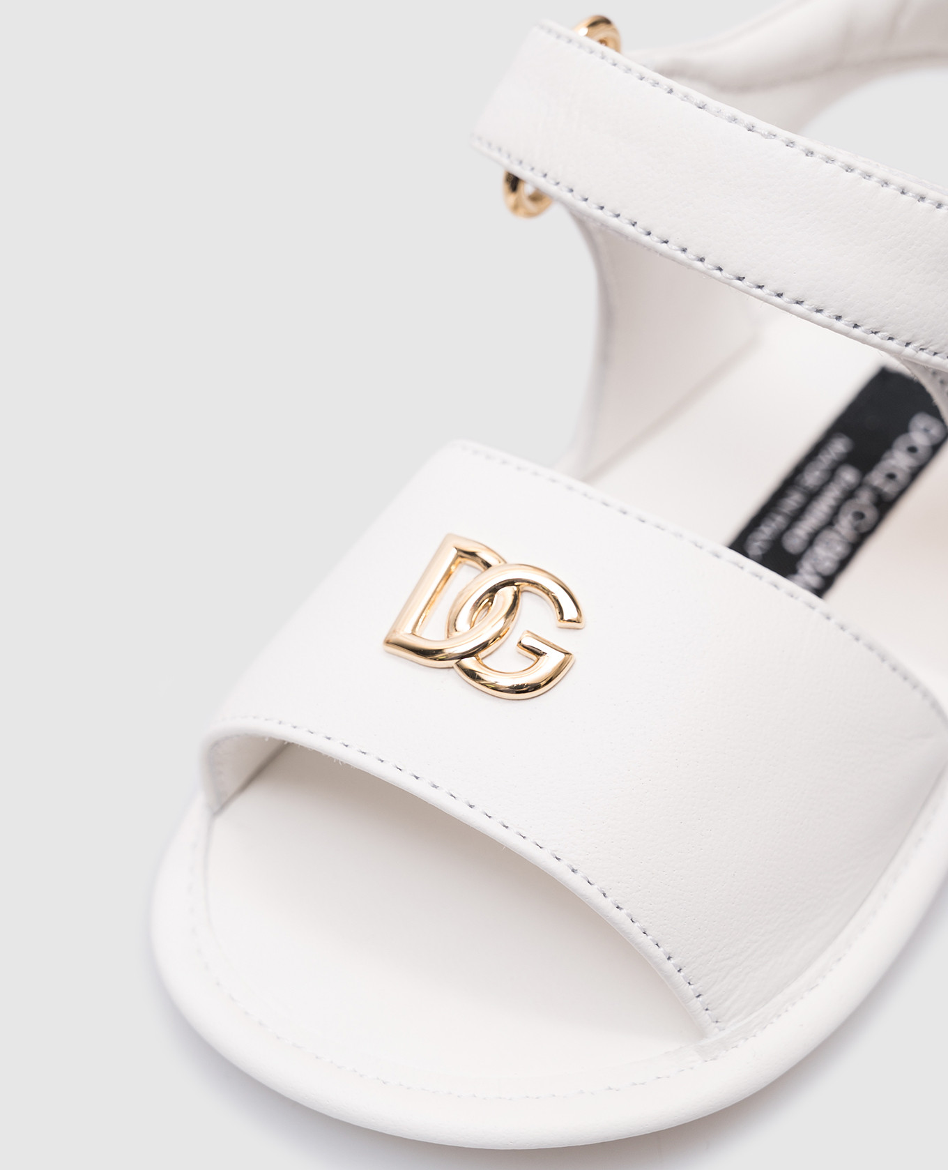 

Children's white leather sandals with metal monogram logo Dolce&Gabbana