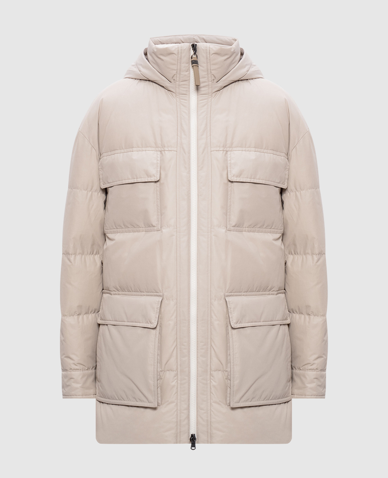 Beige down jacket Brunello Cucinelli