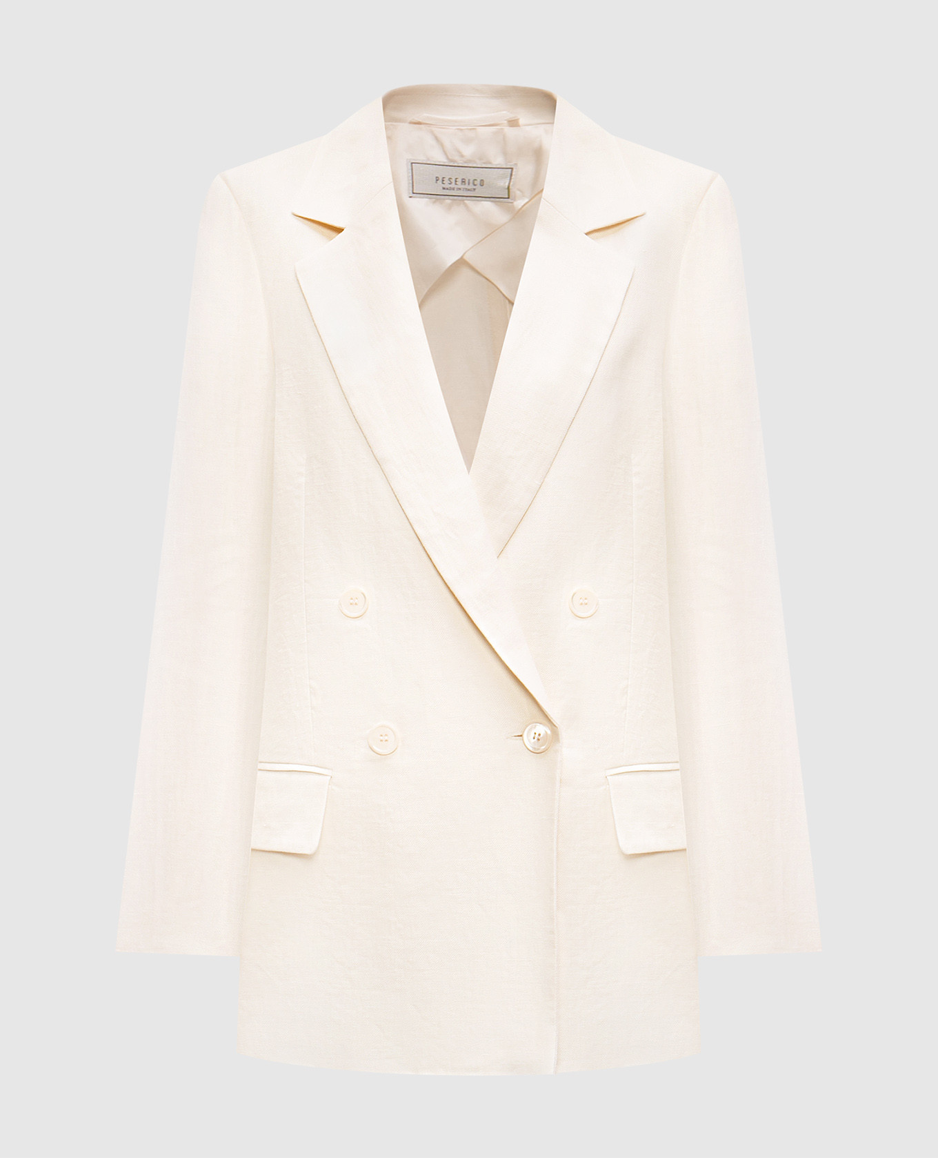 

Beige double-breasted linen jacket Peserico