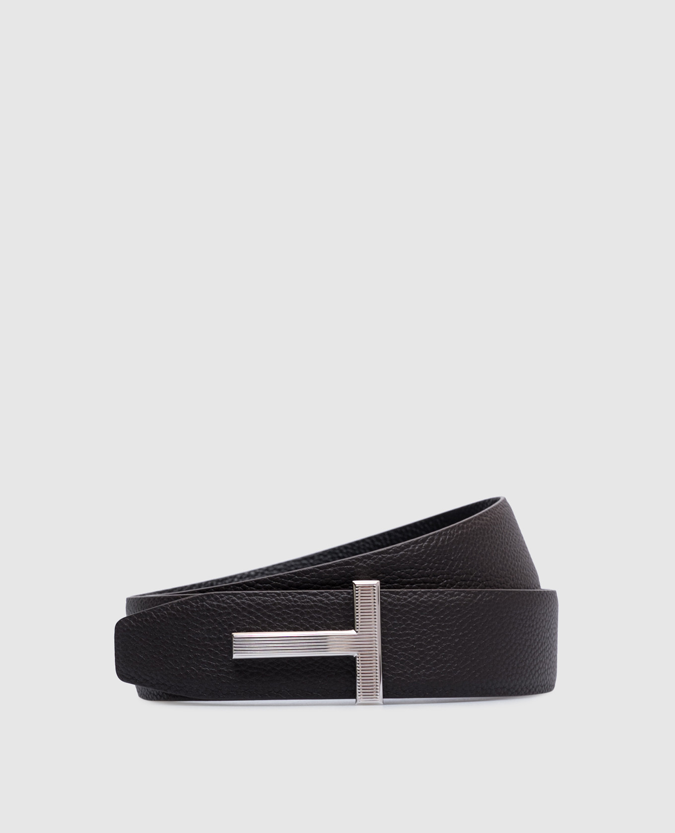 

Brown leather belt with metal logo monogram Tom Ford