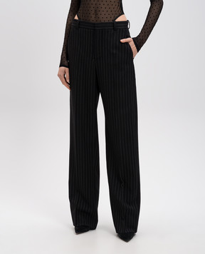 WARDROBE.NYC Black striped wool pants W2214F24PS