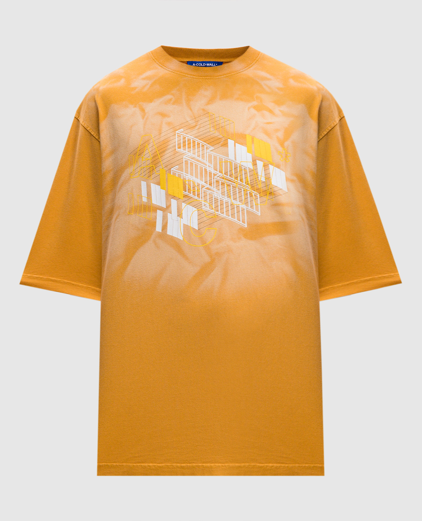 Yellow tricou t-shirt with graphic logo print a cold wall