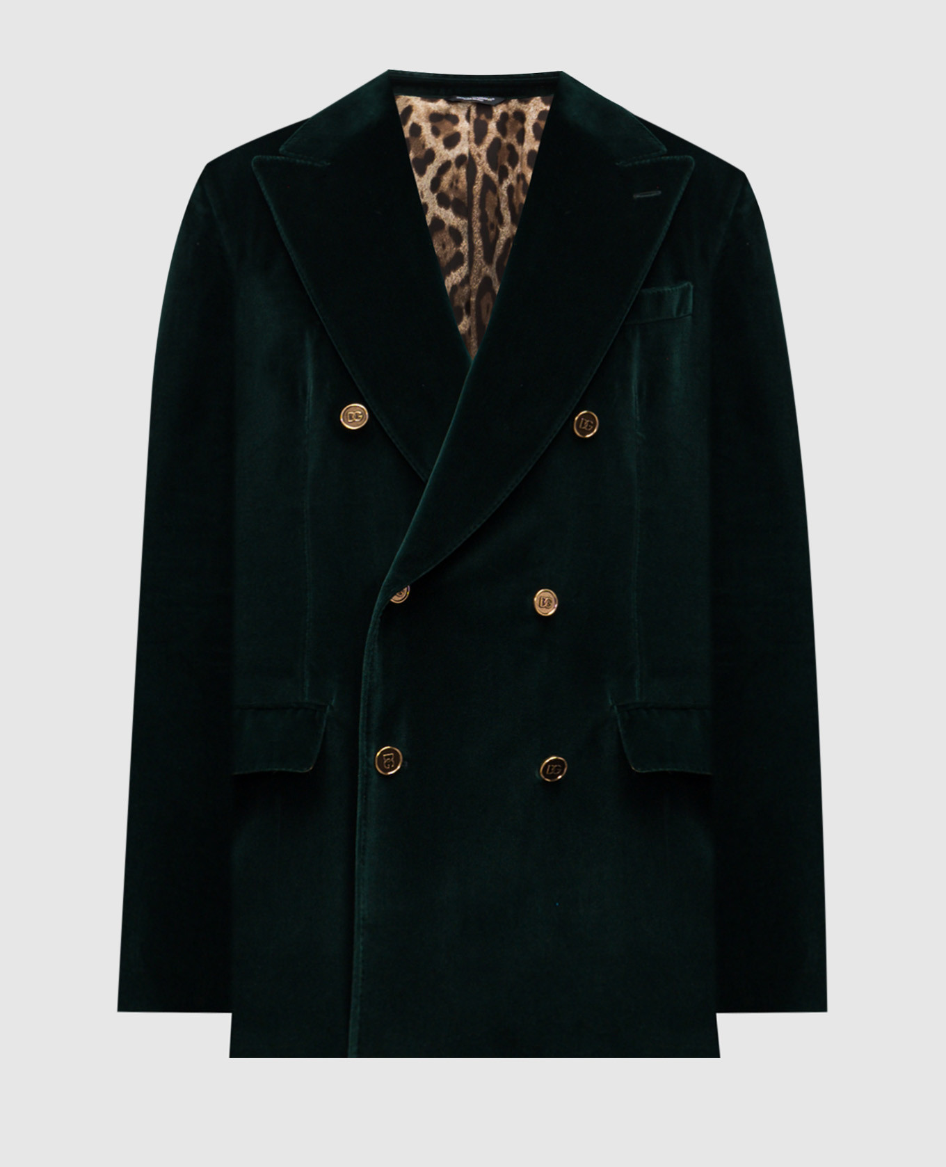 Sicilia green double-breasted velvet jacket Dolce&Gabbana