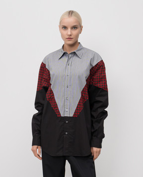 Vetements Black shirt with Color Block effect UH76SH860BR