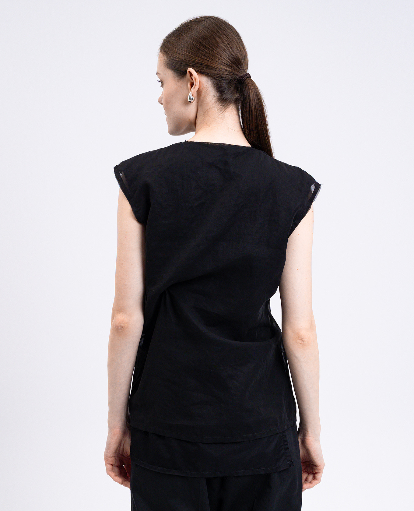

Inawa black draped top The Row
