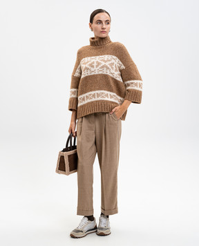 Peserico Brown alpaca wool sweater S99435F039249B
