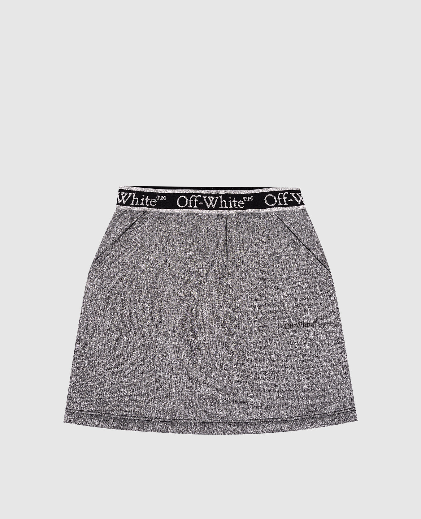 

Children's gray lurex skirt with logo pattern Off-White, Grey