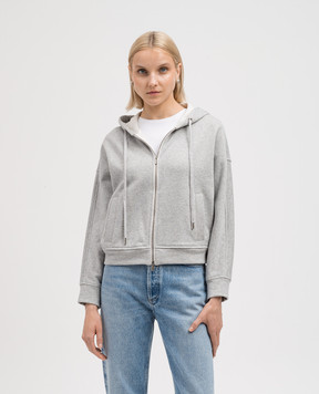 Peserico Gray sports jacket with lurex and monil chain S12004J001227