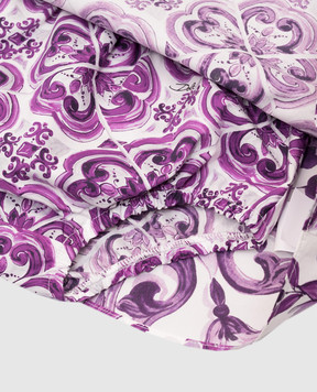 Dolce&Gabbana Children's purple dress with Majolica print L24DH5HH5EN