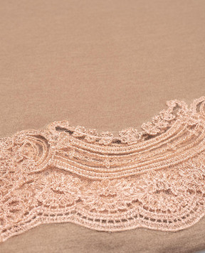 Ermanno Scervino Beige stole made of cashmere and silk with lace D452R701PFW