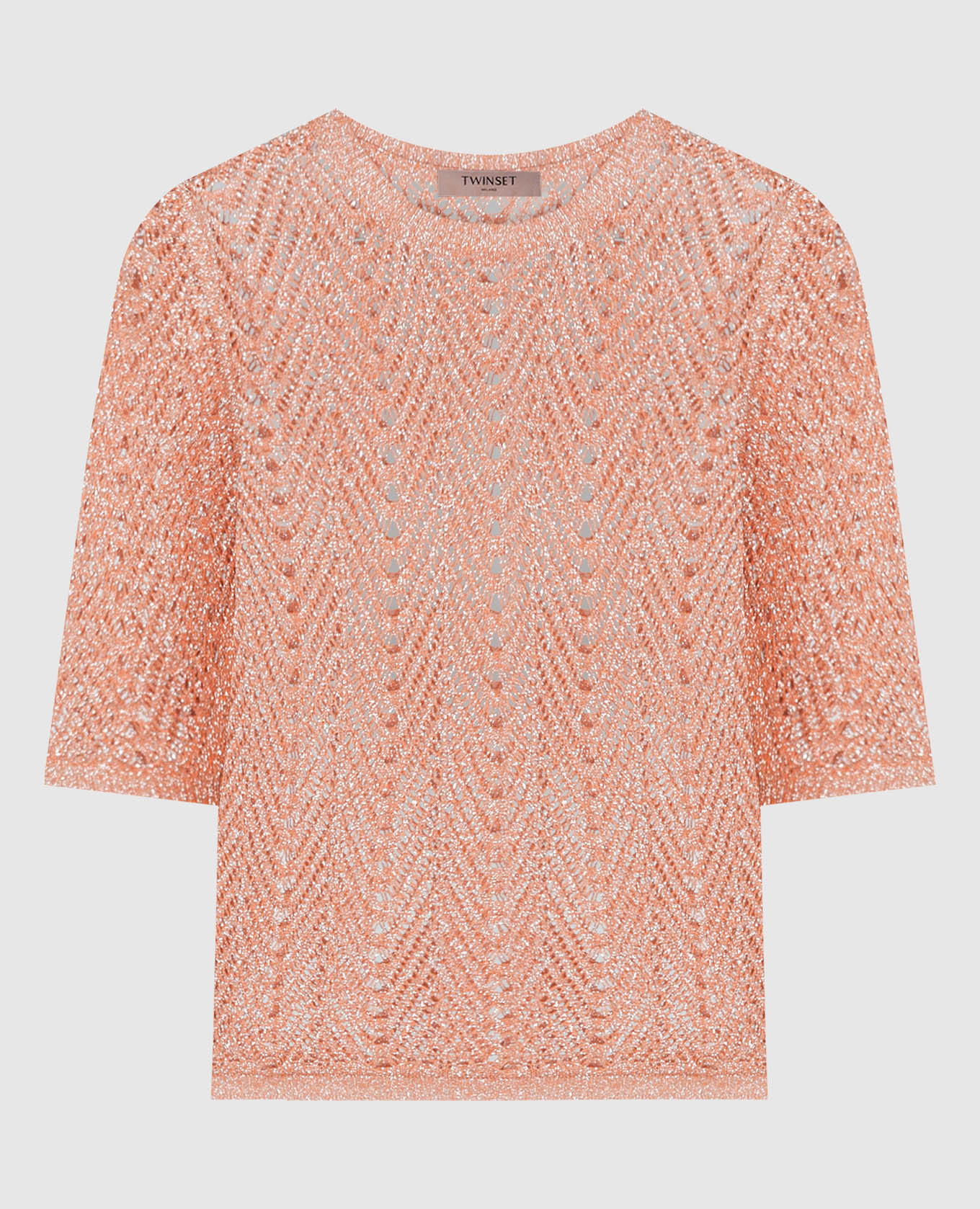 

Orange openwork jumper with lurex Twinset