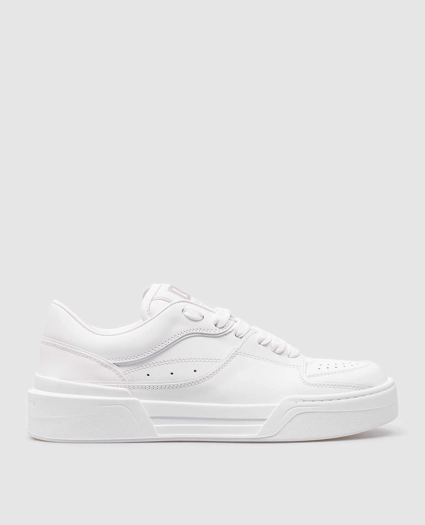 White leather sneakers with a logo patch dolce&gabbana