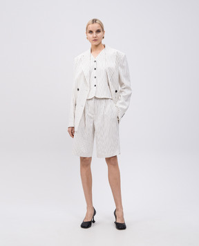 Lou Lou Studio White VANUA vest with striped linen VANUA