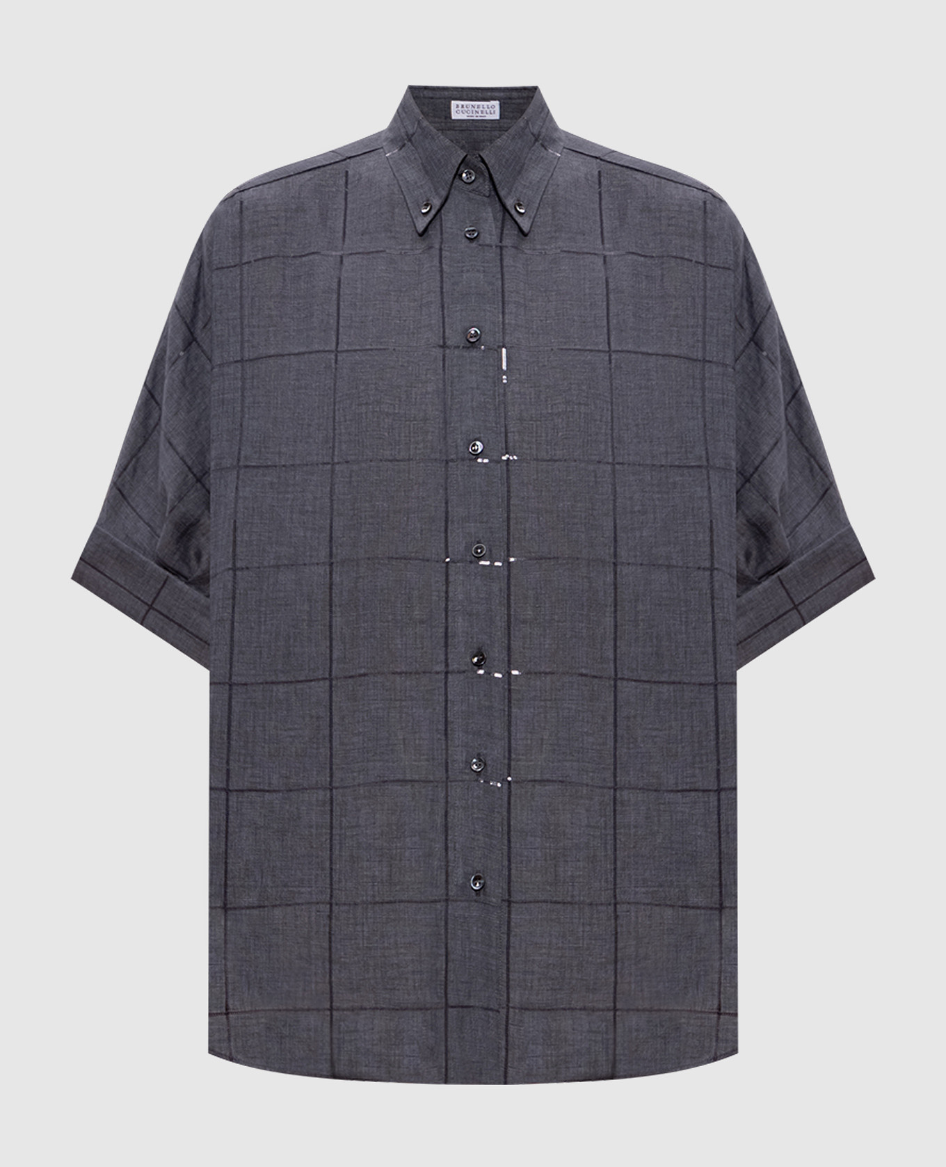 

Gray linen shirt with sequins Brunello Cucinelli, Grey