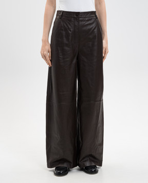 Yves Salomon Brown leather pants 25WYP202XXAPXX