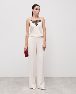 Twinset White pants with logo 252TP2160