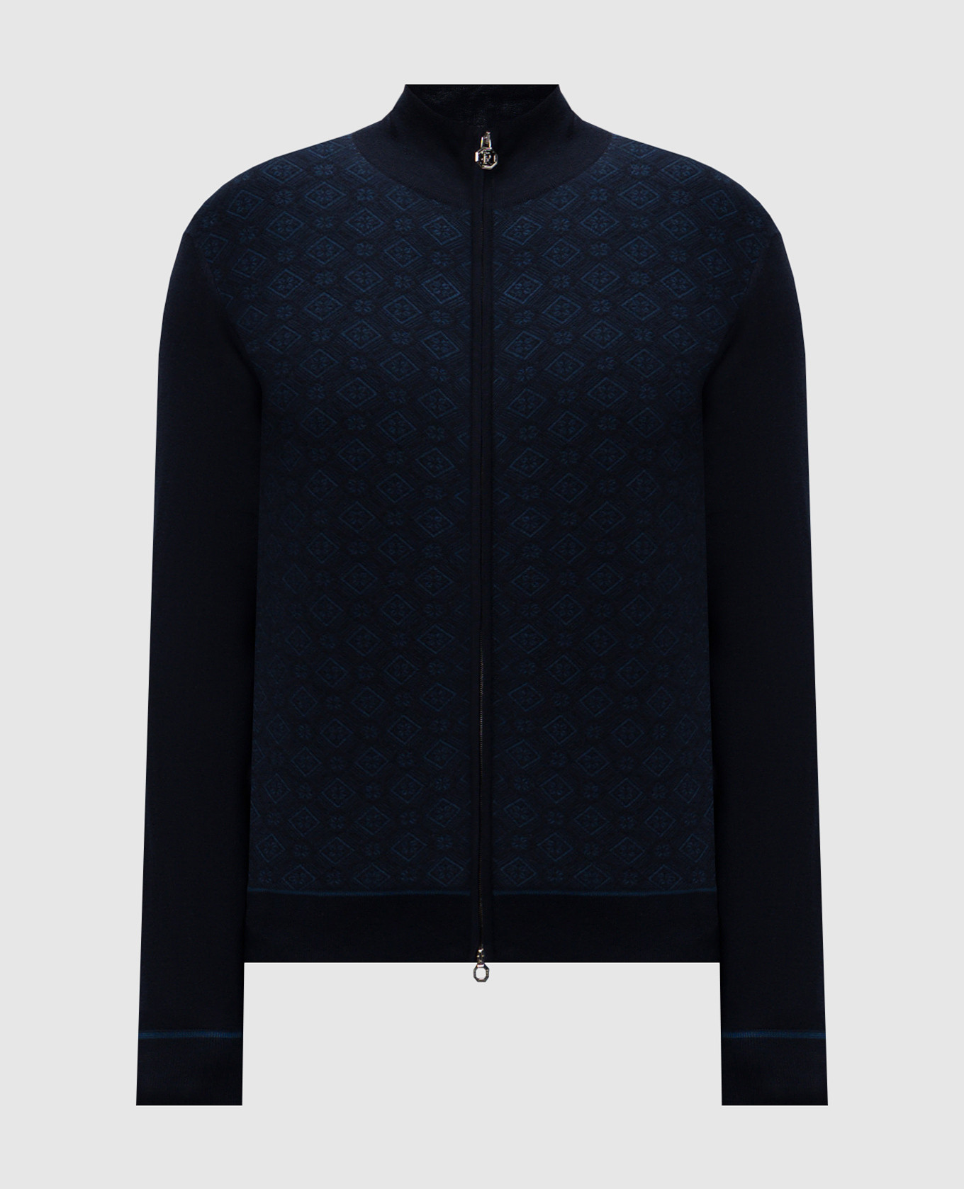 

Blue patterned cashmere and silk cardigan Stefano Ricci